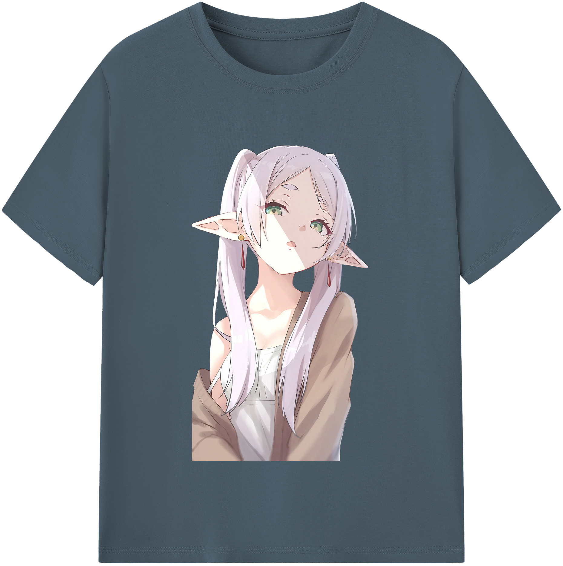 （画像用） 葬送のフリーレン Frieren 綿100％半袖Tシャツ（フロントプリント）